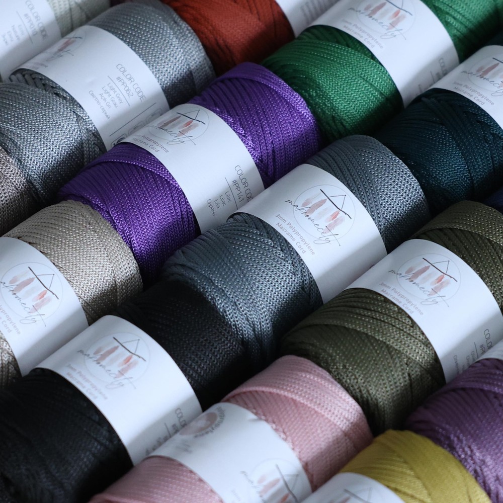 Premium Polyester Macrame Cord 3mm x 131 Yards Polypropylene Rope Grey