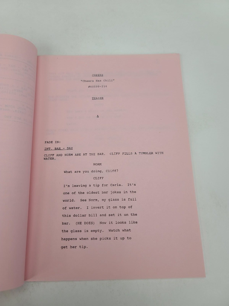 CHEERS / Cheri Eichen 1991 TV Script, Robert Machray "Cheers Has Chili"