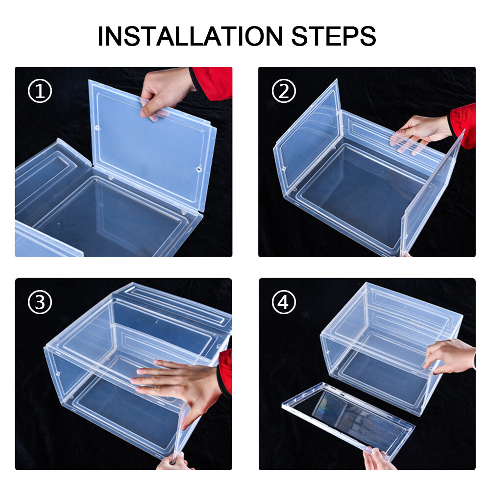 4/8/12x Shoe Organizers Box Sneaker Rack Storage PP Clear Boots Shelf Stackable