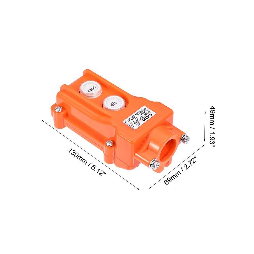 Hoist Crane Pendant Control Station Push Button Switch Up Down Orange