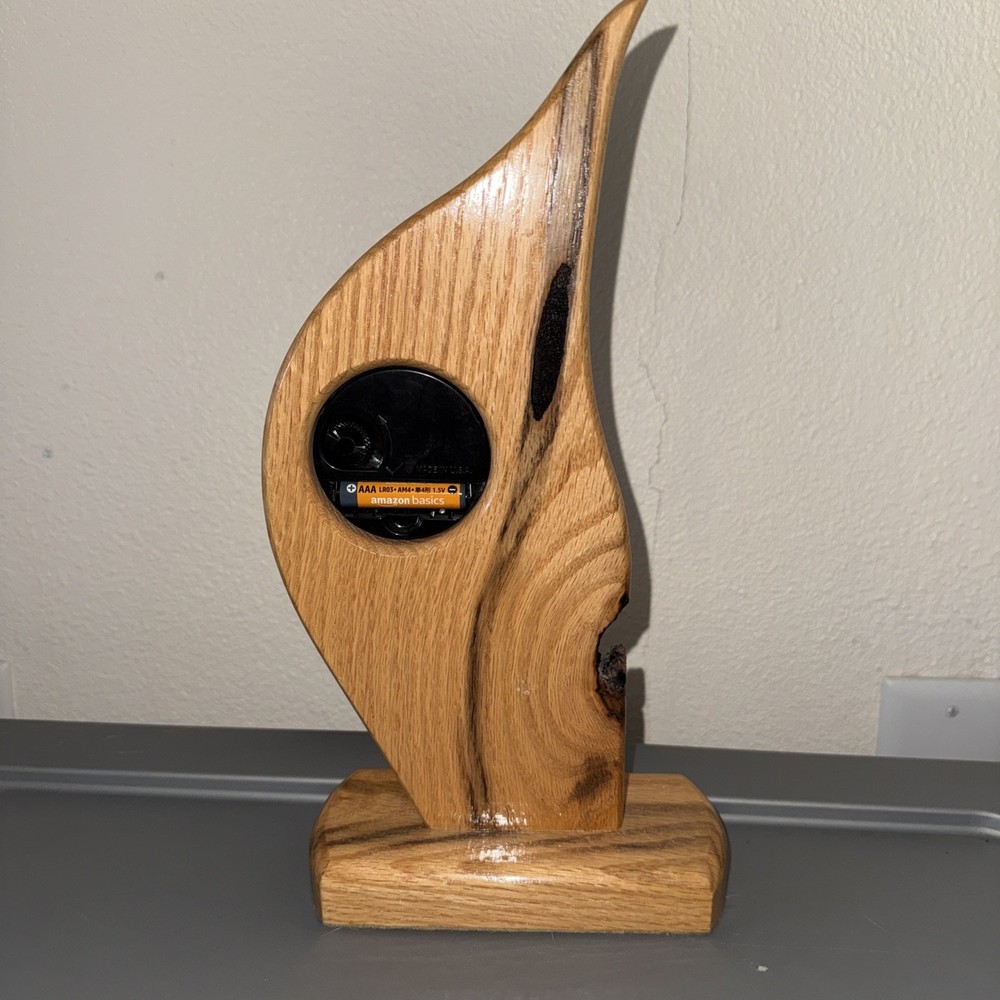 HANDMADE UNIQUE, SOLID PINE WOOD MANTEL OR SHELF CLOCK.