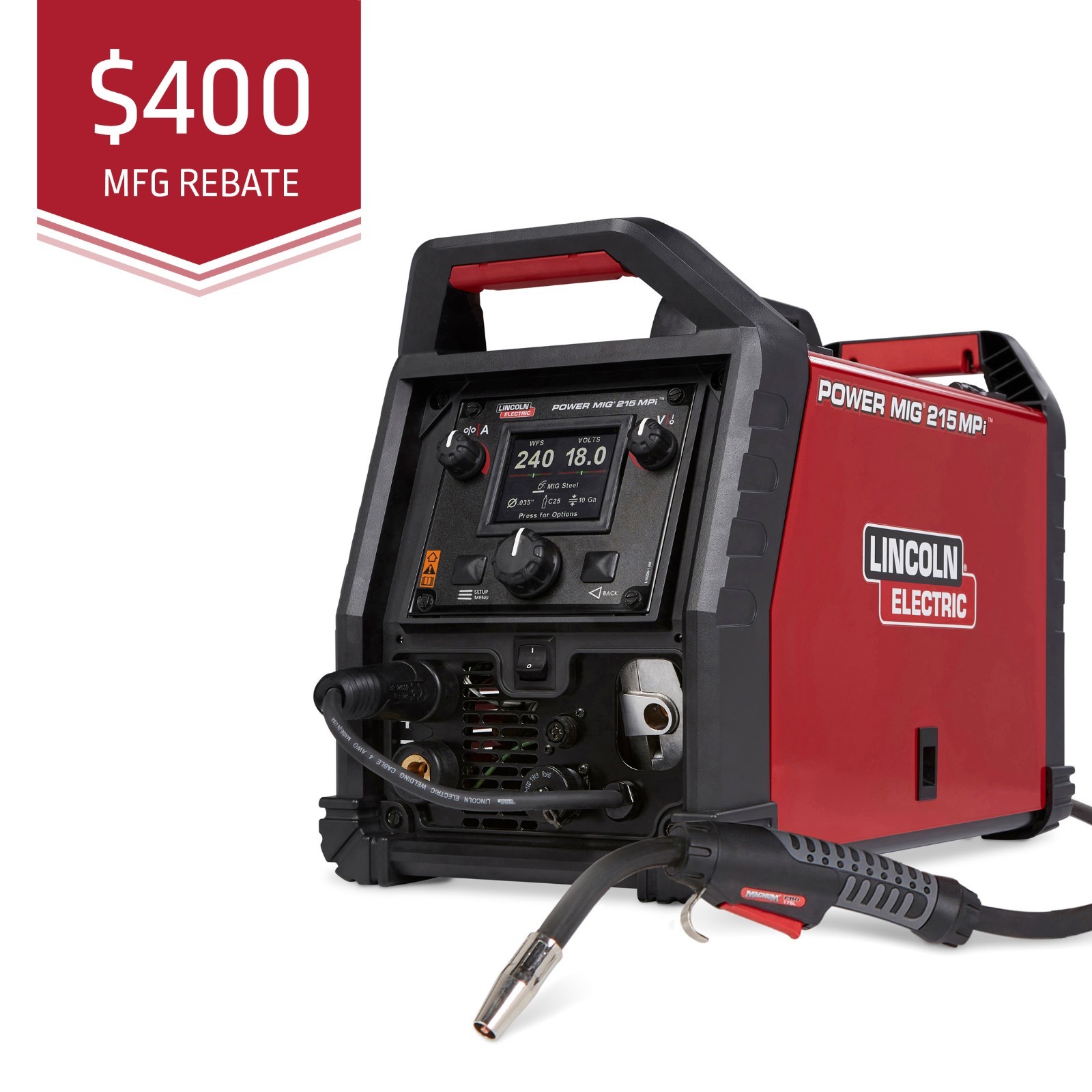 Lincoln Power MIG 215 MPi Multi Process Welder (K4876-1)