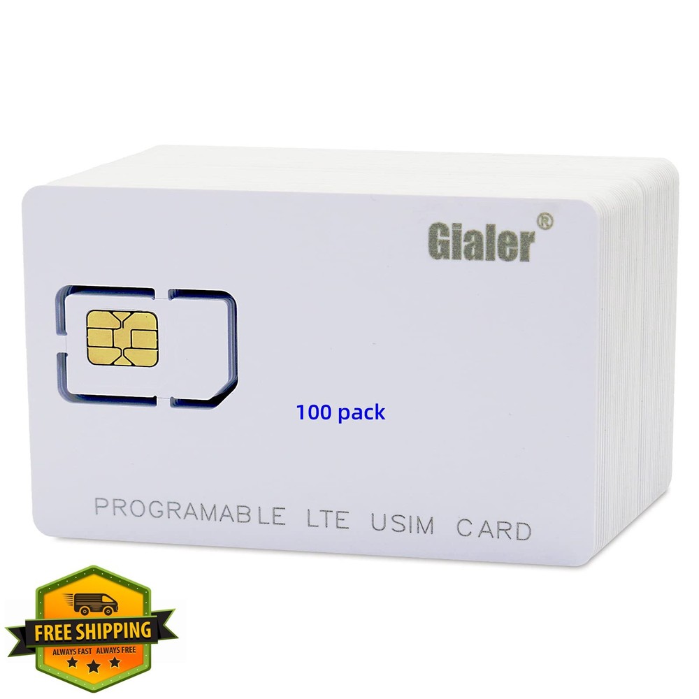Gialer 100PCS Blank Programmable SIM Card 4G LTE Nano Micro