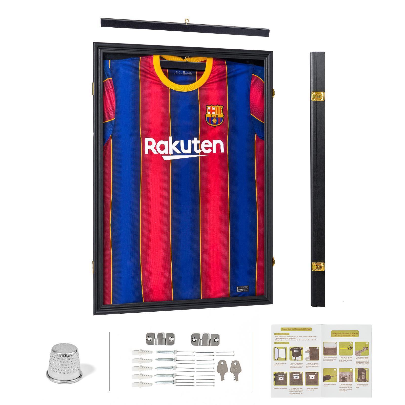 Football Jersey Display Frame Case Pro UV Box Lockable with UV Protection Hanger