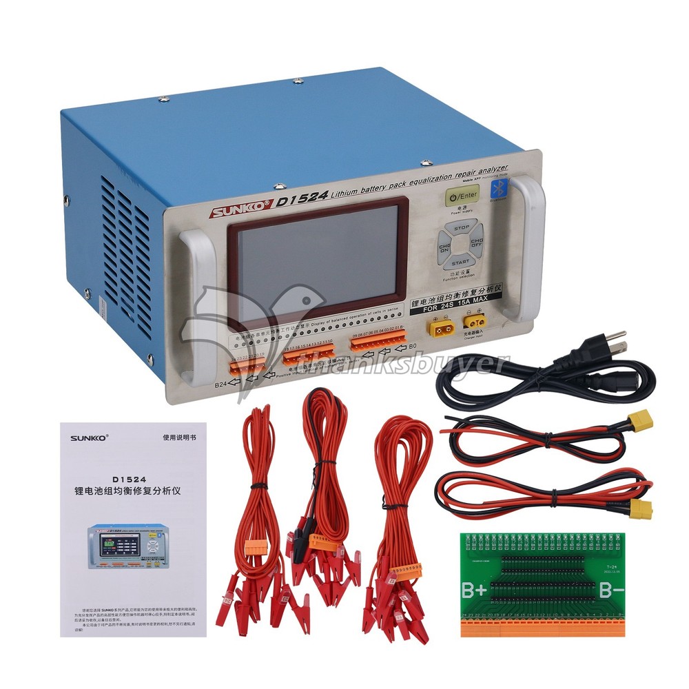 SUNKKO D1524 Li Battery Equalizer Analyzer 5" Color LCD Touch Screen Bluetooth
