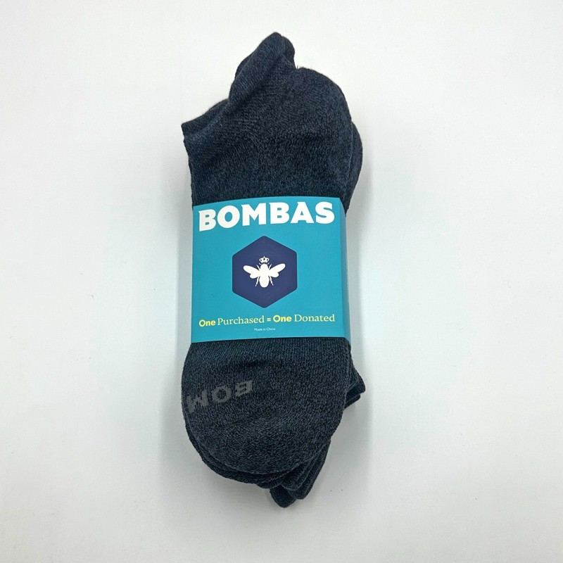 4 pairs Men's honeycomb Marl Ankle Socks Athletic Size Large Dark grey BOMBAS