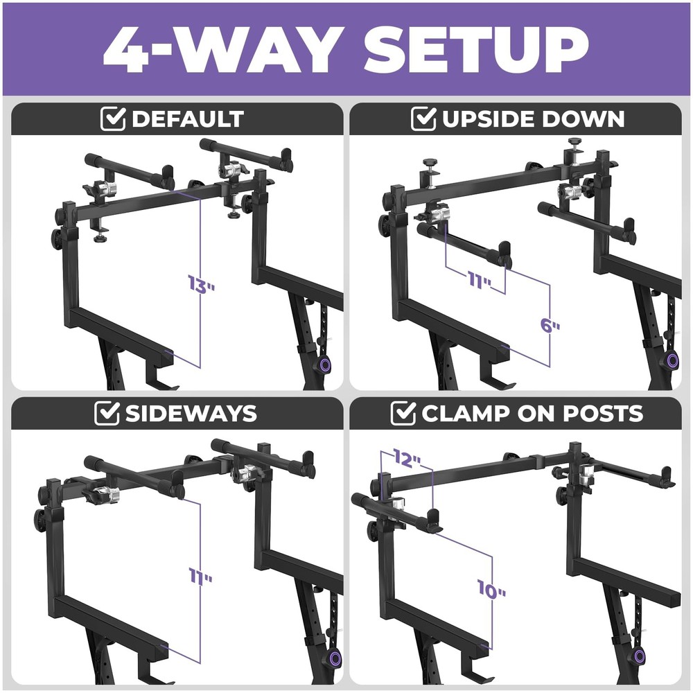 Liquid Stands 2 Tier Keyboard Stand Attachment - Adjustable Electric Digital ...