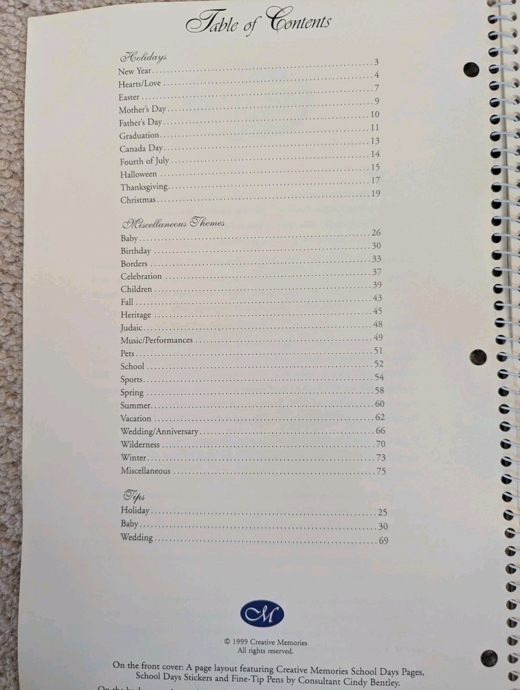 Creative Memories Idea Book Volume 5, 1999