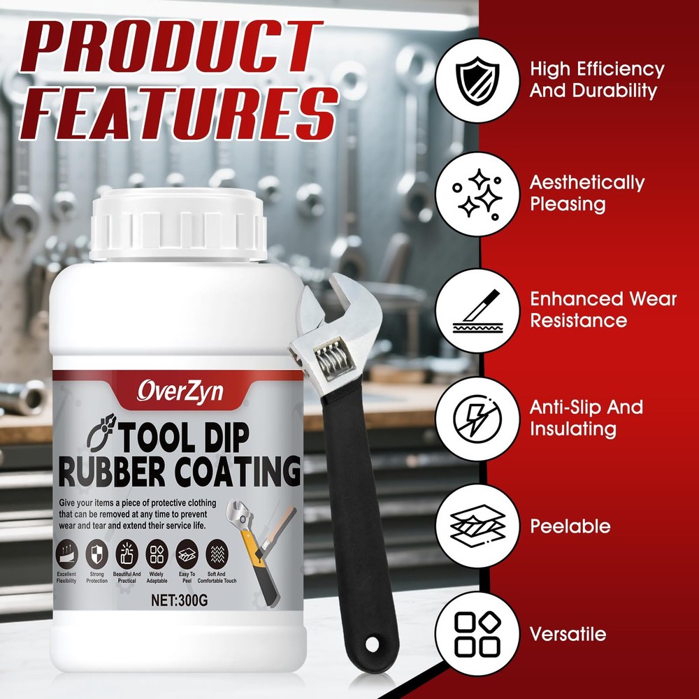 10.5oz Rubber Dip for Tools, Tool Dip Rubber Coating, Tool Handle Dip Coating...