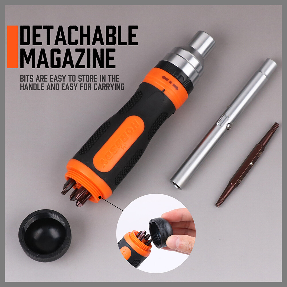 18 in 1 Magnetic Ratchet Versatile Screwdriver Set Security Bits AntiSlip Handle