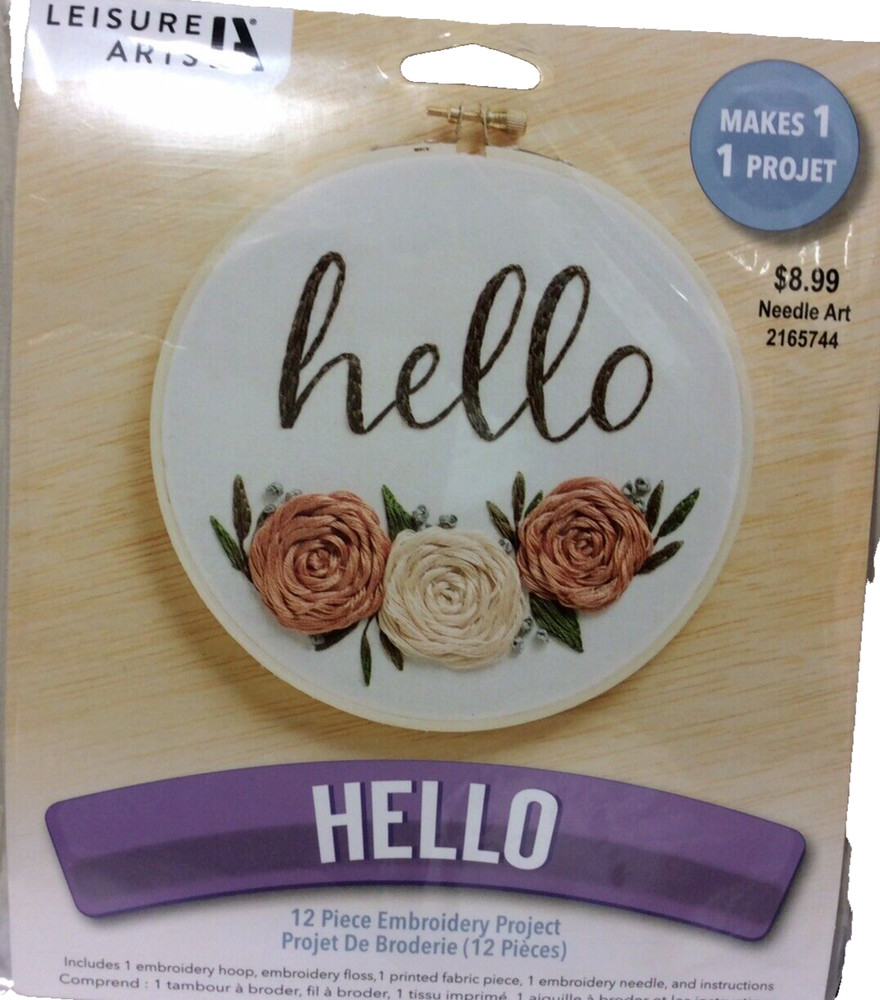 Leisure Arts Embroidery Kit “ Hello”