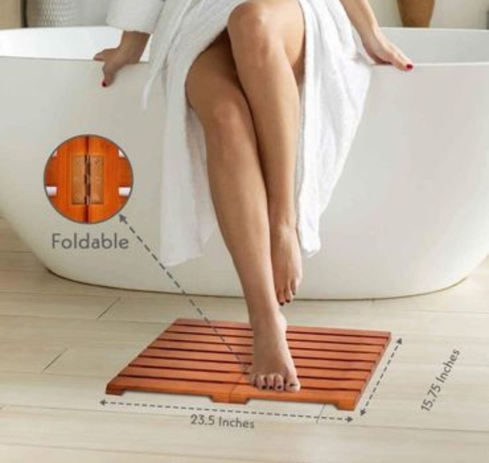 Luxury Bamboo Bath Mat Foldable