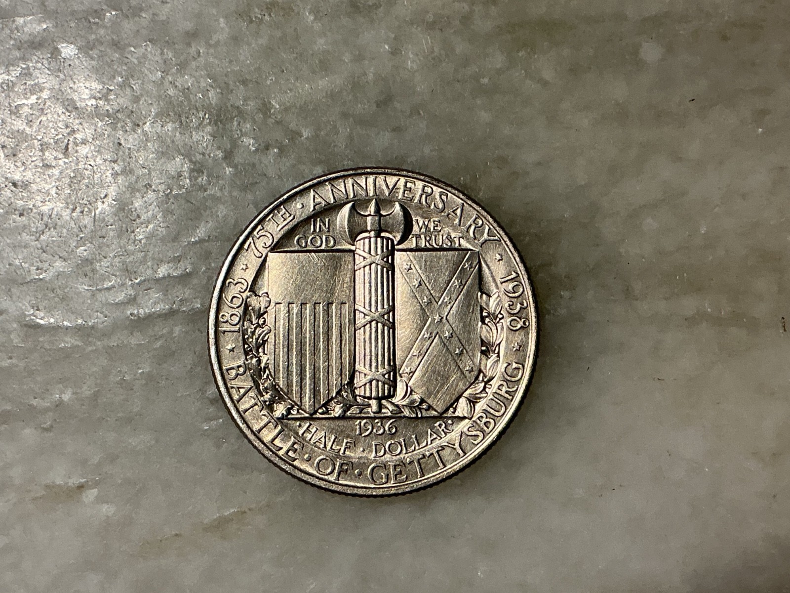 1936 Silver Gettysburg Commemorative Half Dollar BU