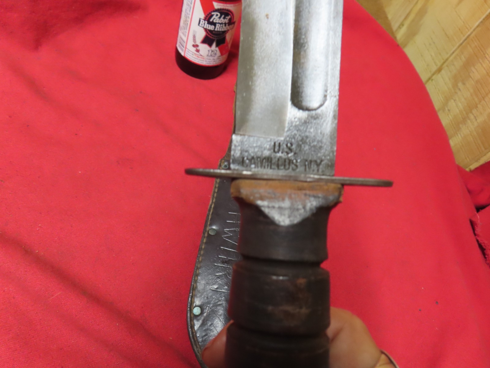 US Camillus NY, MK 2 Fighting Knife,Park'd,Scabbard,USA~GD+🤠CK3.13.26