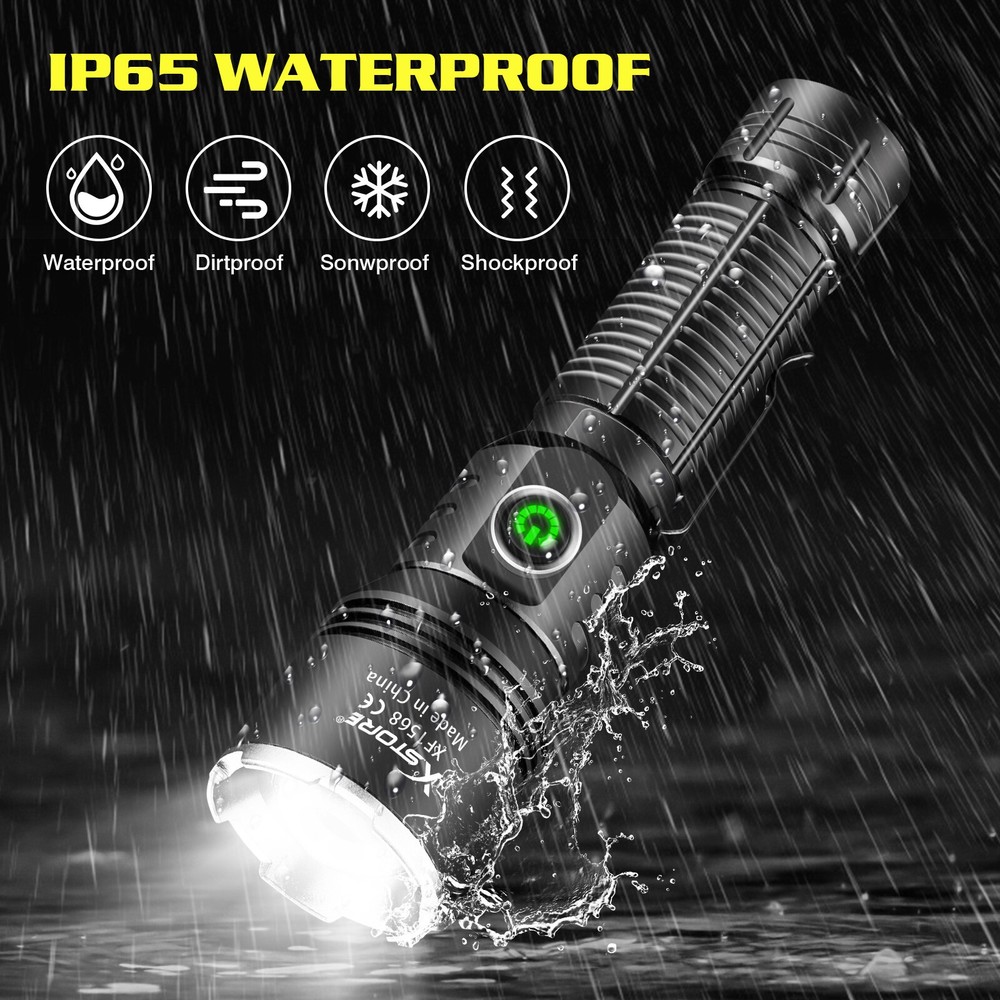 Super Bright 5000000Lumen 2Modes LED Flashlight Rechargeable Tactical Work Light