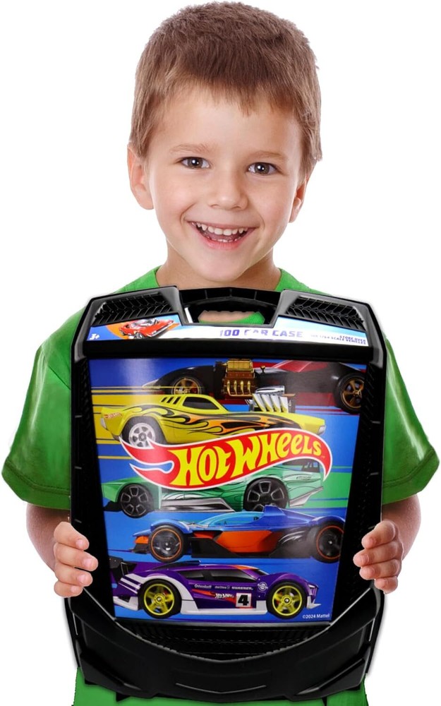 Hot Wheels 100-Car, Rolling Storage Case with Retractable Handle, Model:20135