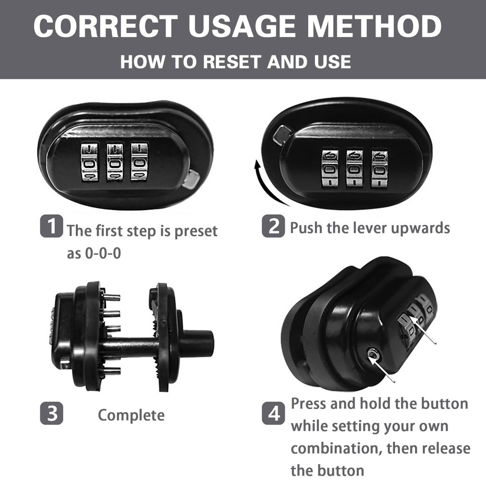 Trigger Lock Set 3 PCS Combination Lock Trigger Guard for Pistols, Rifles, Fi...