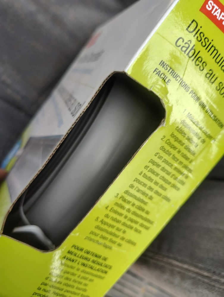 NEW STAPLES 6' FLOOR CABLE CONCEALER HIDE & PROTECT CABLES CUSTOM FIT