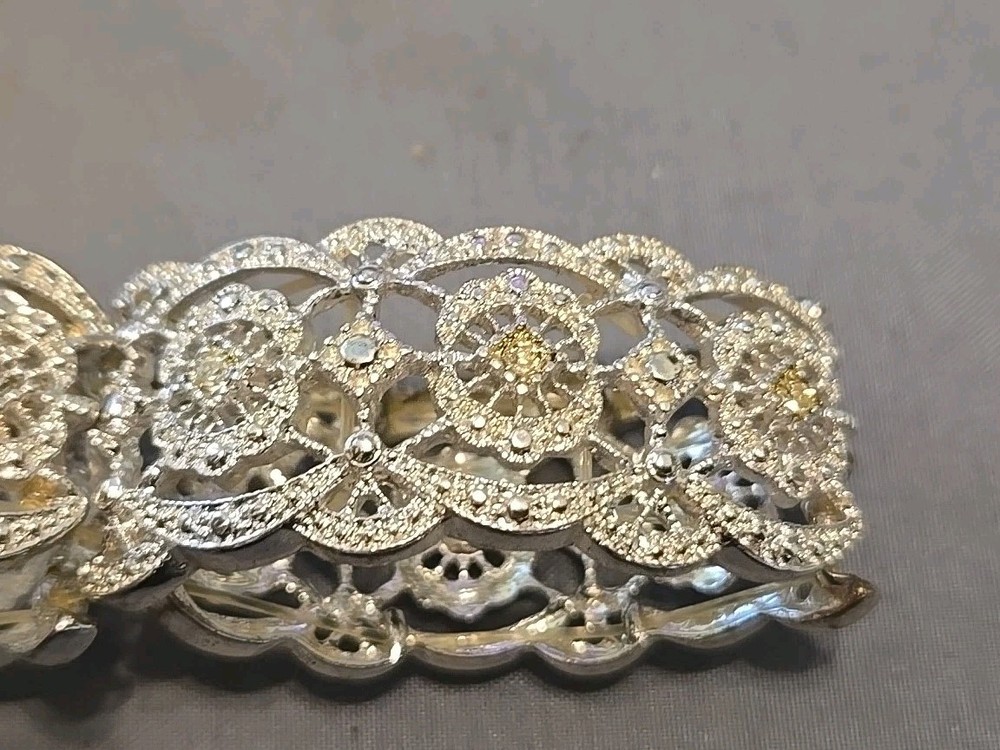 6 Vintage Silver Tone Stretch Bracelets