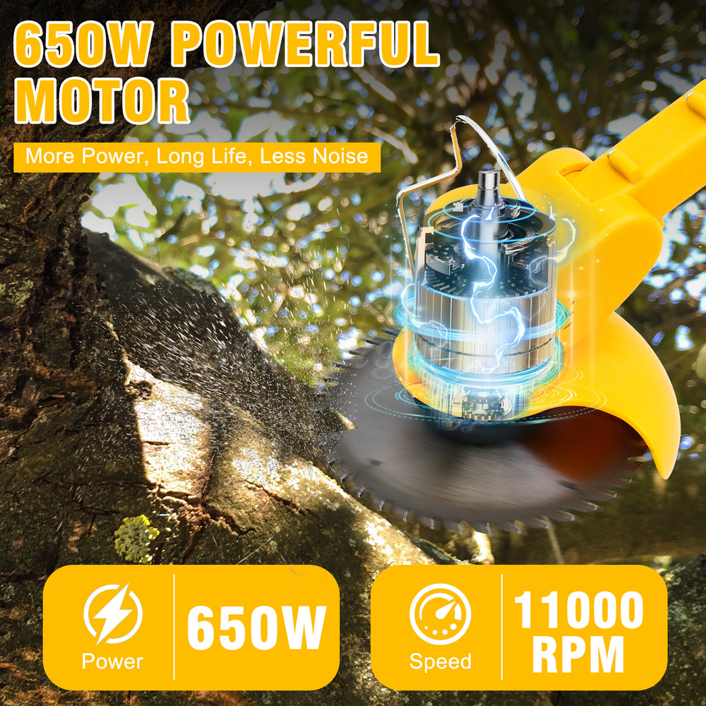 Electric Cordless Grass String Trimmer Lawn Edger Weed Eater Wacker w/ 2 Battery