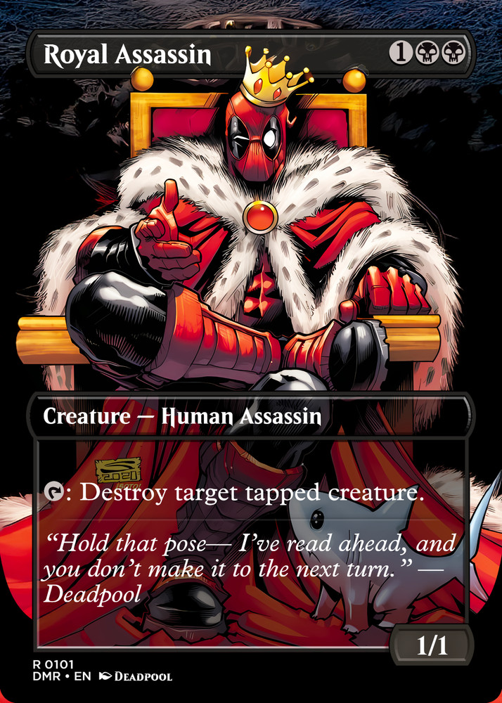 Royal Assassin - Deadpool Foil Custom sticker MTG Marvel Commander