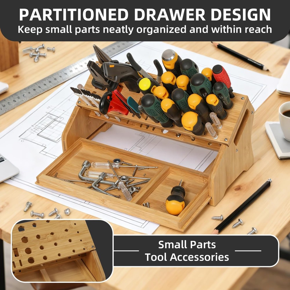 Screwdriver Organizer - Tool Storage Organizer Workbench Desktop Rack - Hand ...