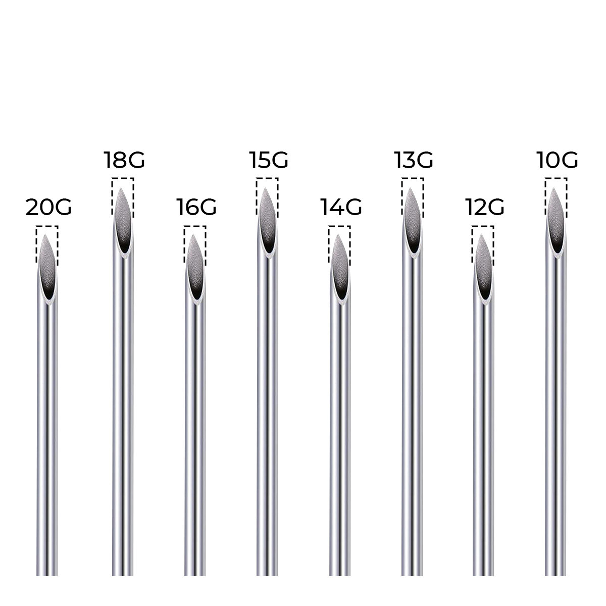 Pack of 10 Piercing Needles Surgical Steel Sterile Disposable Piercing Needles