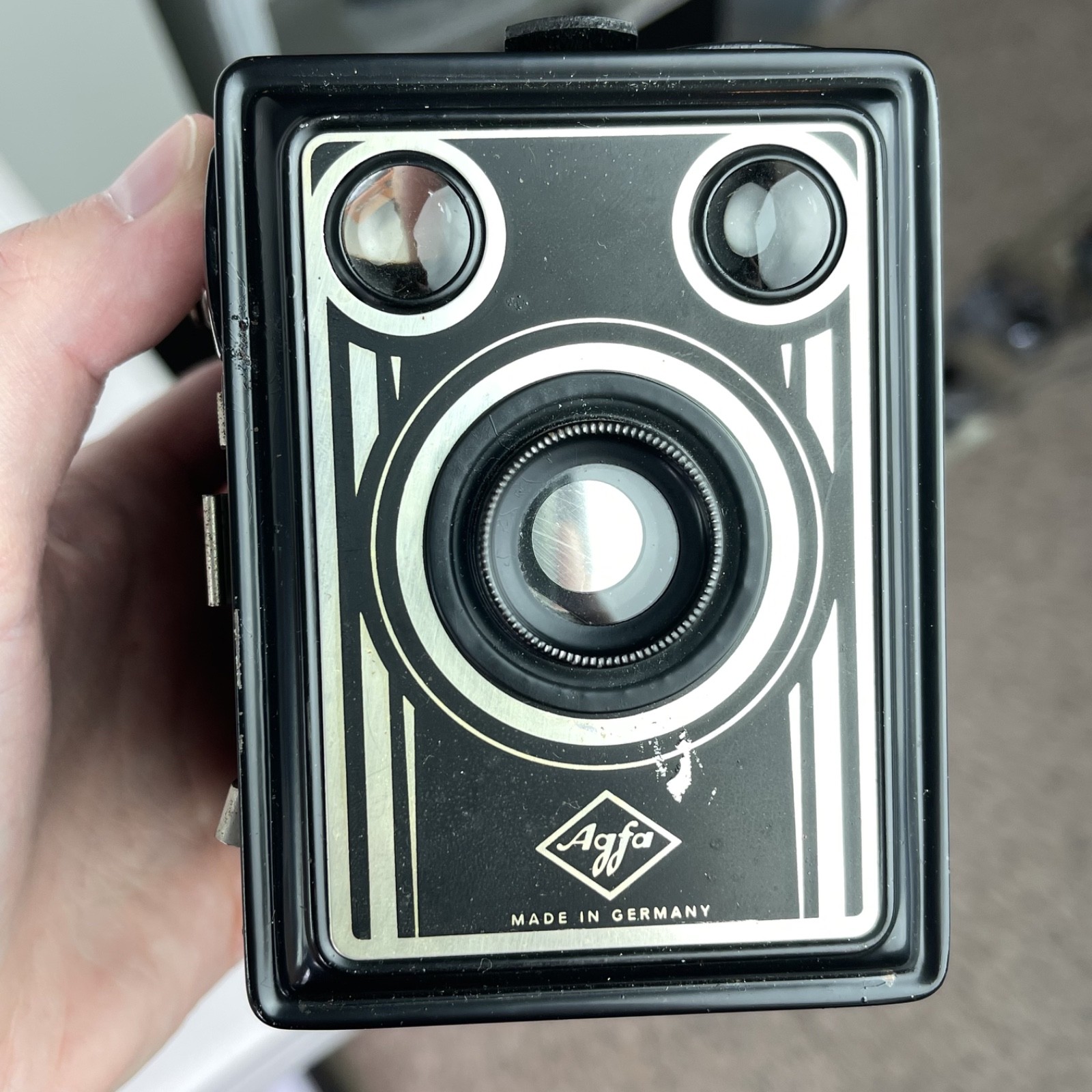 Agfa Box Camera, Germany 1950s, Art Deco, 120 Rollfilm 6x9 Untested
