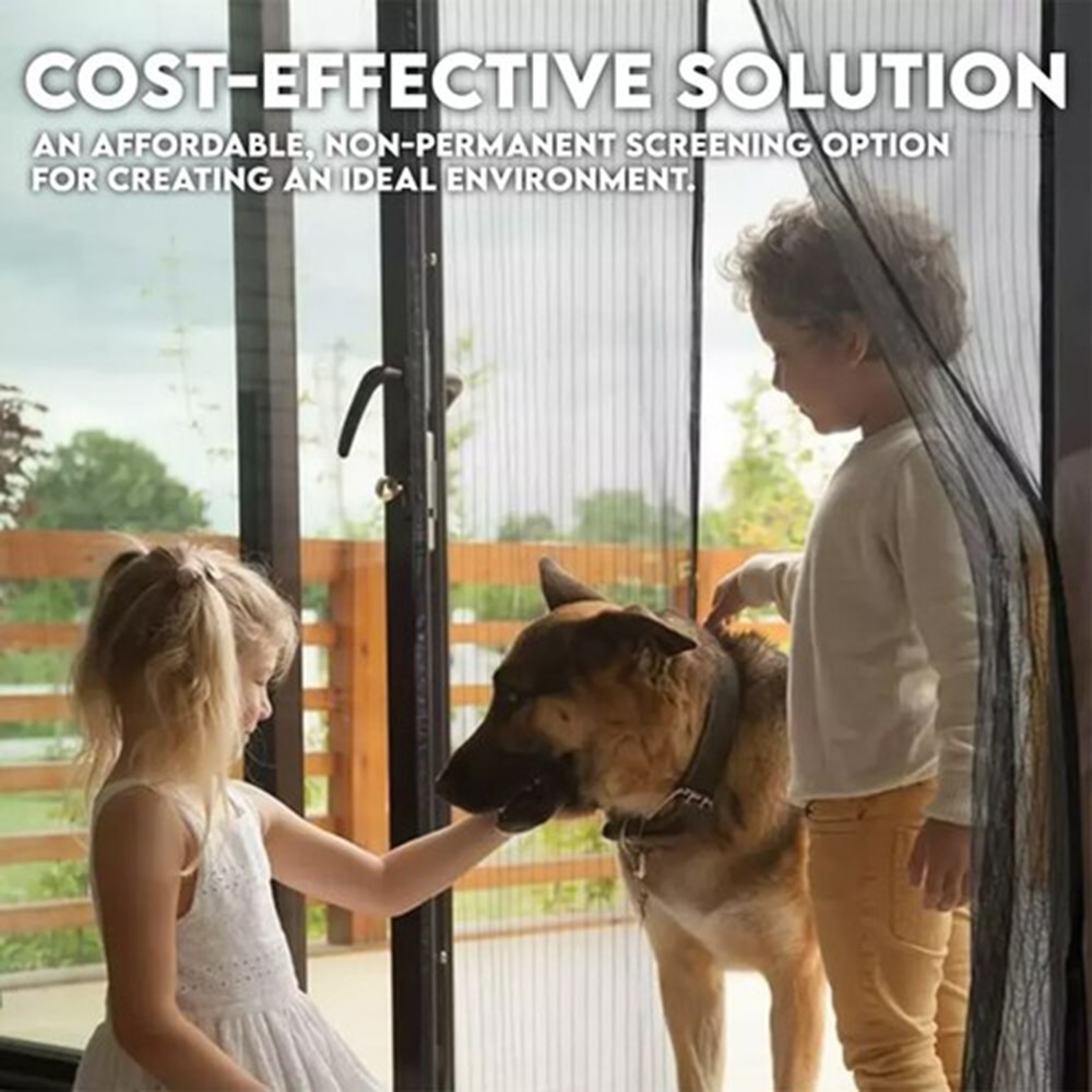 Magnetic Screen Door Mesh Curtain Durable Heavy Duty Mosquito Net Bug Hands Free