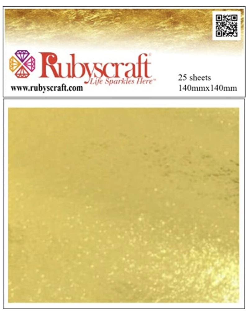 Gold leaf 14x14cm 100% Gold leaf sheets - 25 sheets