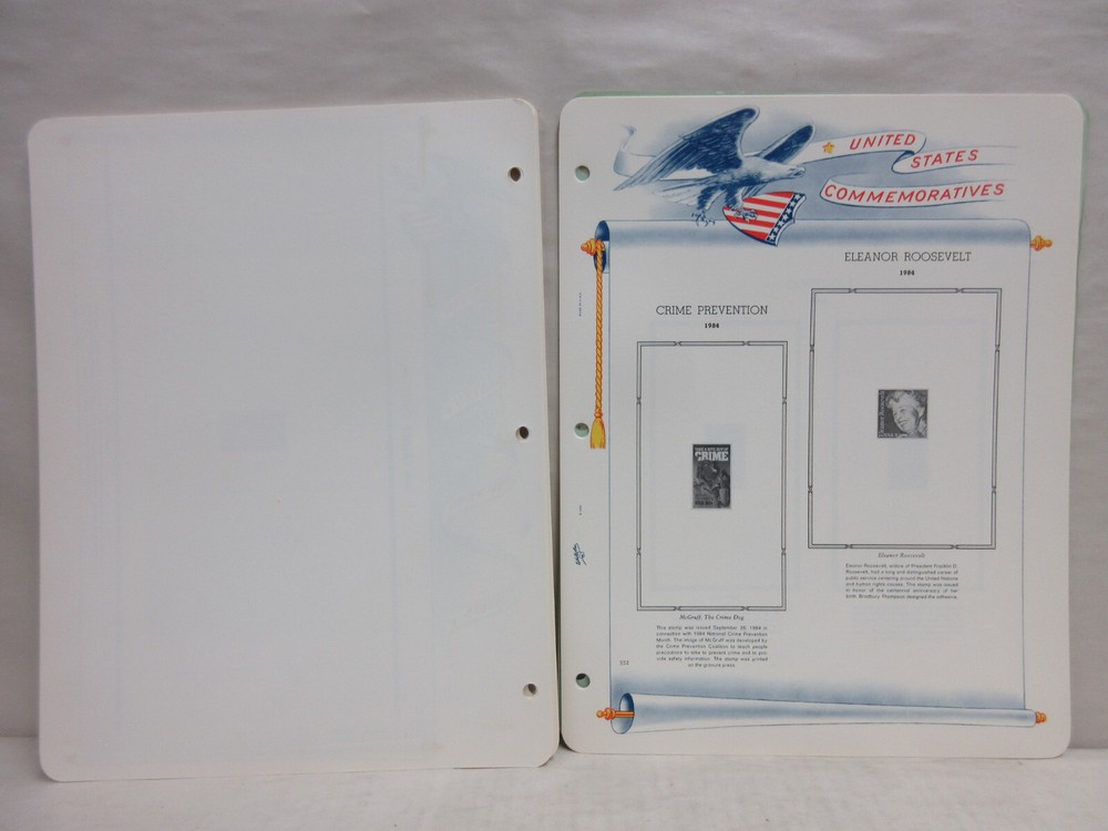 White Ace Stamp Album Pages PB-36 Supplement for Commemorative Plate Blocks 1984