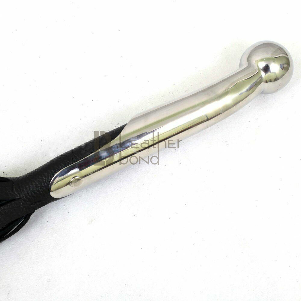 Real Genuine Cow Hide Leather Flogger Steel Handle Heavy Duty 25 Falls