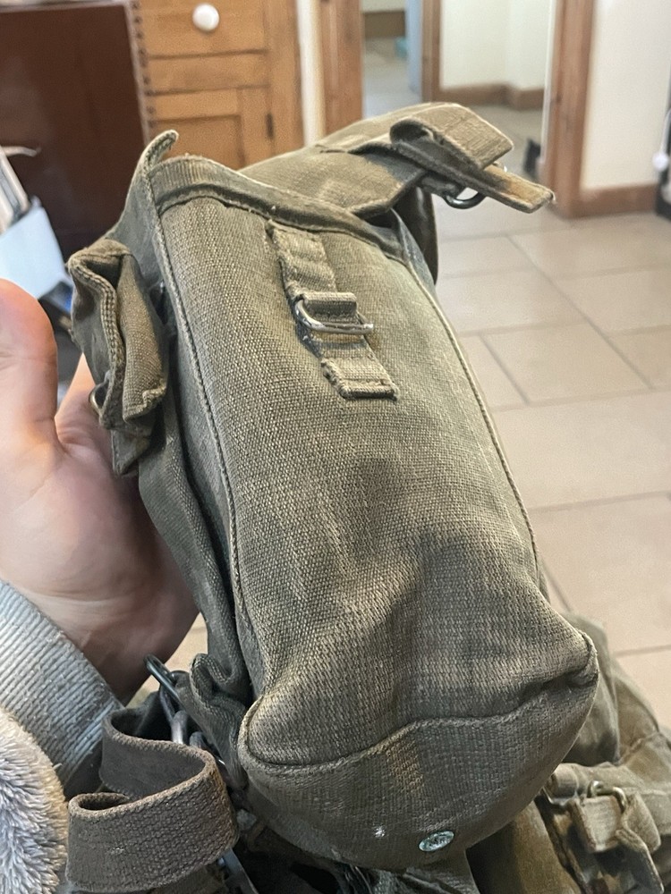 Post WW2 British Webbing 58 Pattern Set Belt, Pouches, Poncho Roll, Large Pack..