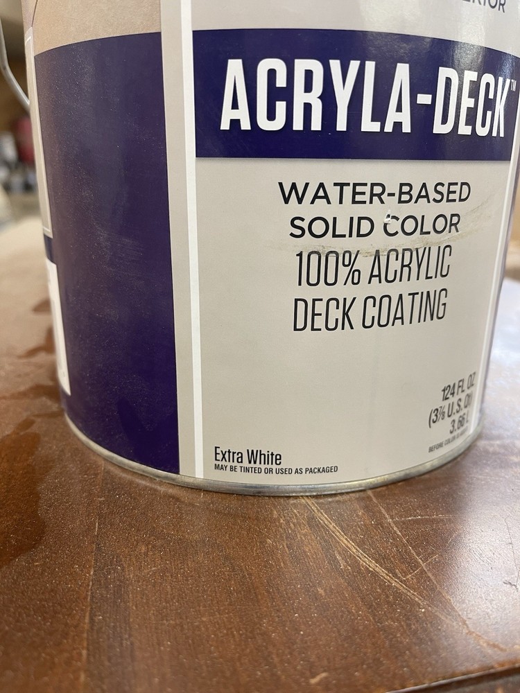 H & C Acryla-Deck Solid Color Deck Coating/Stain/Paint/ Extra White/ Gallon