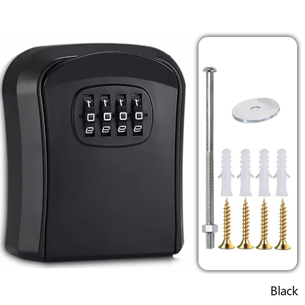 4 Digit Key Lock Box Wall Mount Security Safe Case Code Key Storage Box