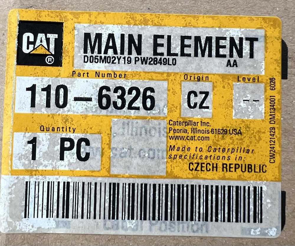 Caterpillar Main Air Filter 110-6326