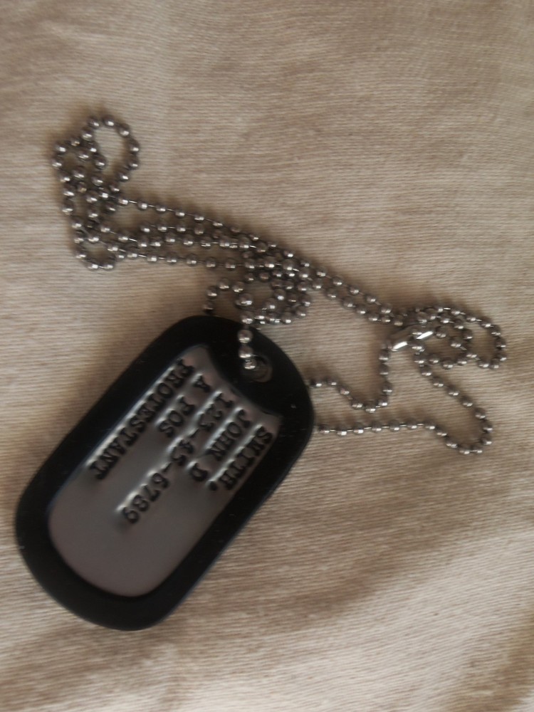 Real Standard Debossed Military Issue GI Dog Tag Dogtag Made Just For U