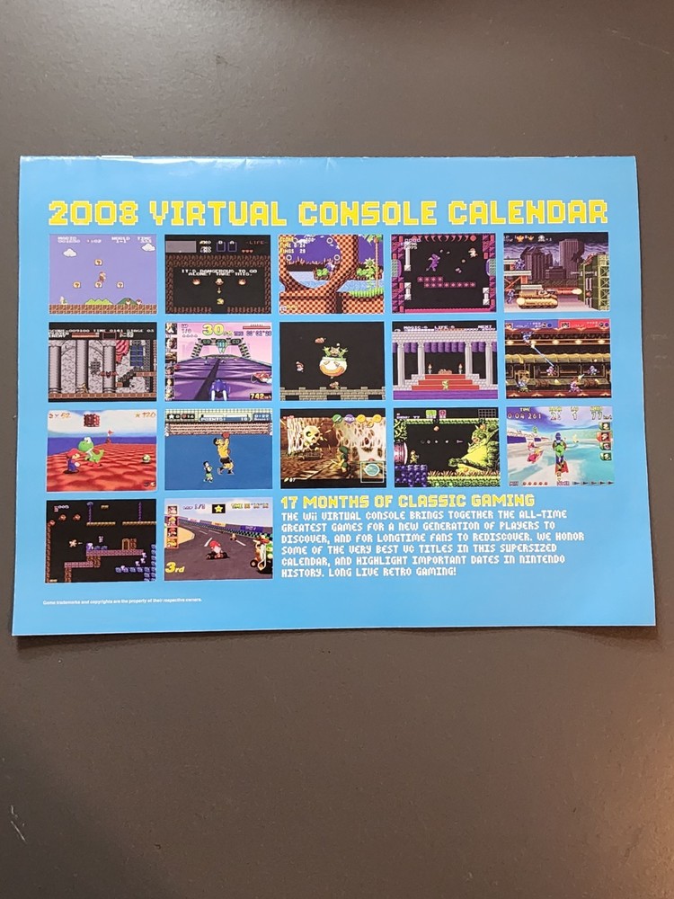 Nintendo Power 2008 Virtual Console Calender