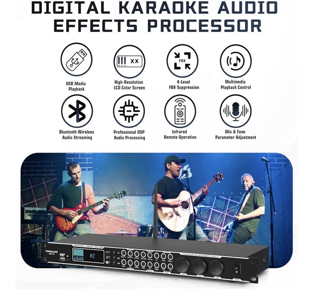 Karaoke Processor System, Digital PreStage Effector Vocal Preamp Mixer Equalizer