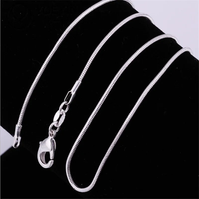 Men&Women's 925 Sterling Silver Tarnish-Free Italian Snake Chain Necklace 16-38"