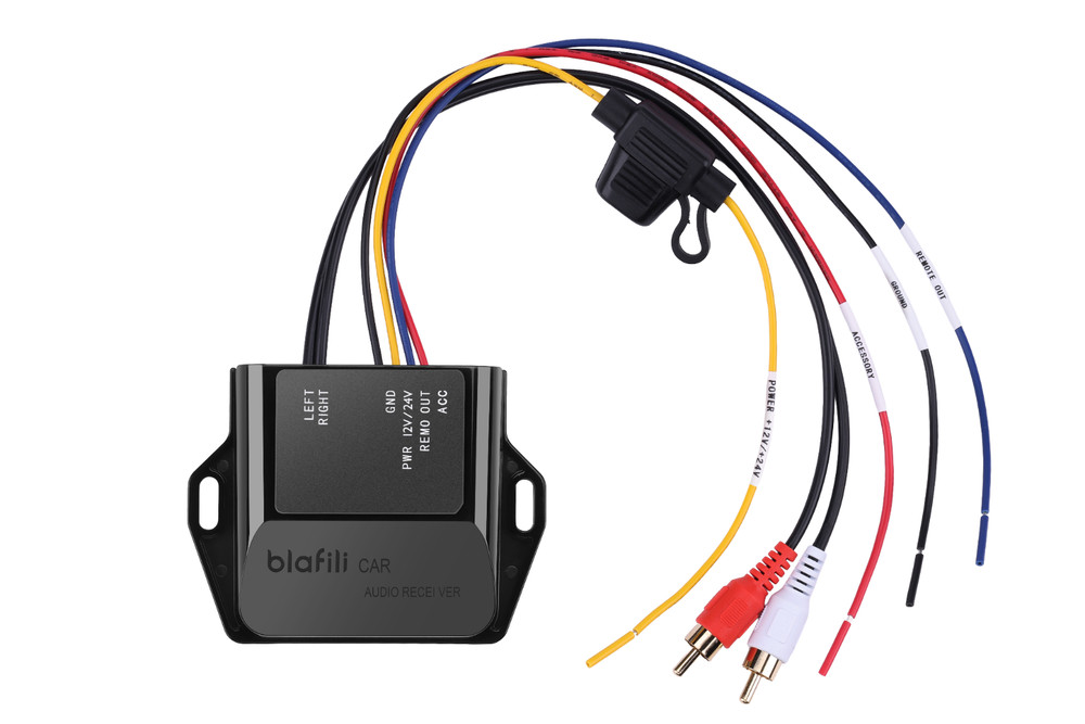 blafili CAR Bluetooth RCA Receiver for Car/Marine Amp, 12V/24V, ACC Trigger