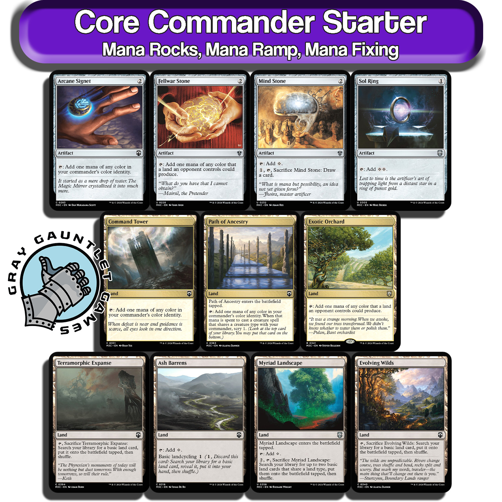 Core Commander Starter Kit MTG Bundle EDH Staples Mana Rock Ramp Magic Lot Pack