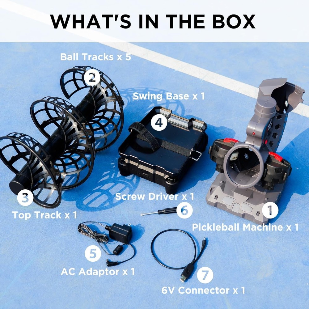 Pickleball Machine, Adjustable Speed & Angles, Pickleball Launcher with Auto ...