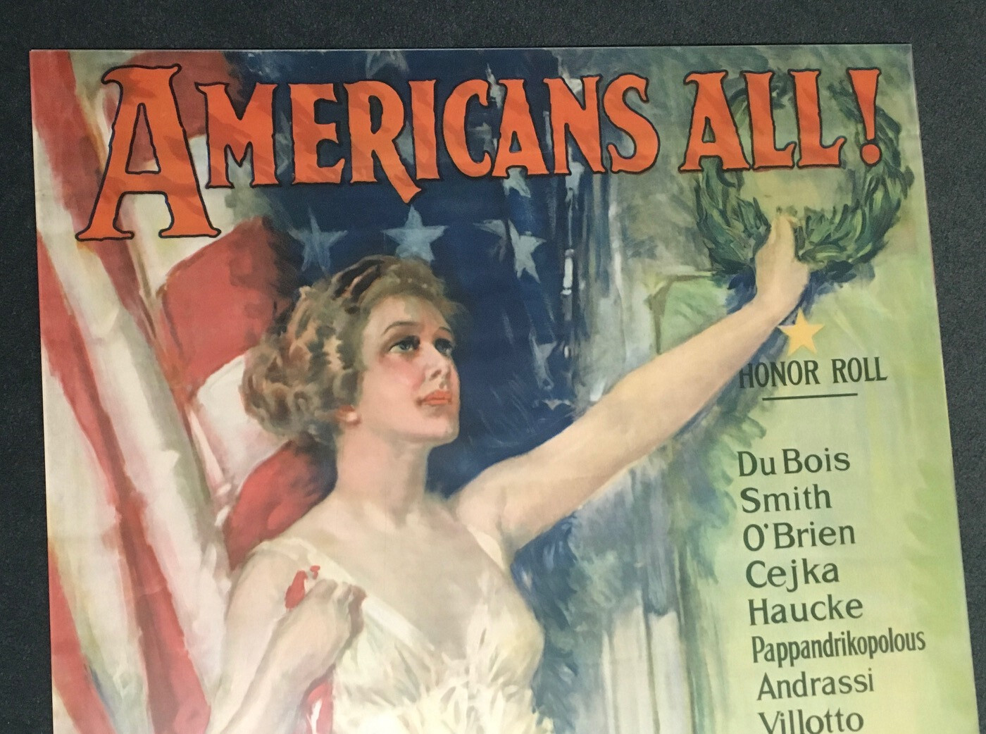VINTAGE! RARE! AMERICANS ALL! 1919 ORIG. 27x40 POSTER! WW1 VICTORY LIBERTY LOAN!
