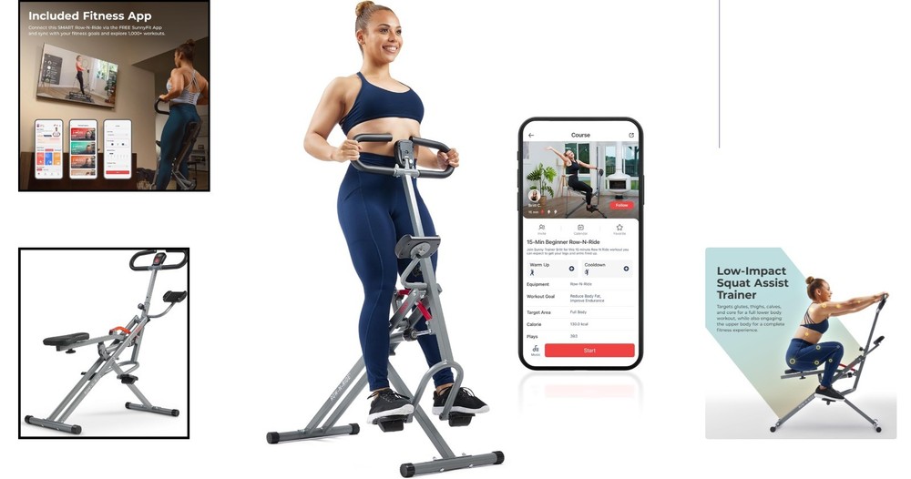 Compact Full Body Squat Machine | 330lbs Capacity & Digital Tracking Features