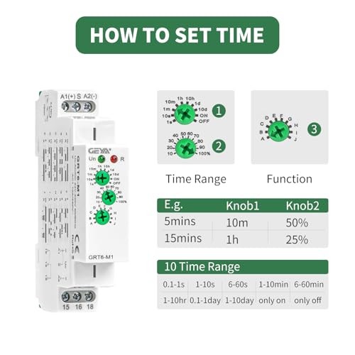 10A MultifunctionTimer Relay 10 Funcitons Time Delay AC/DC24V-240V Grt6-m1