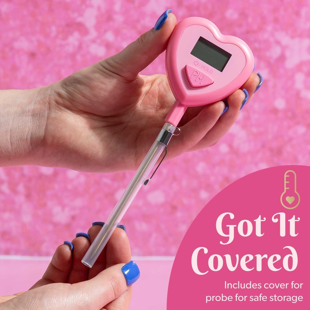 Digital Heart Thermometer set Cooking Baking Tool for Kitchen Pink