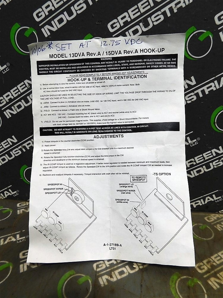 NEW Dart Controls 13DVA Small Dual Voltage SCR Control