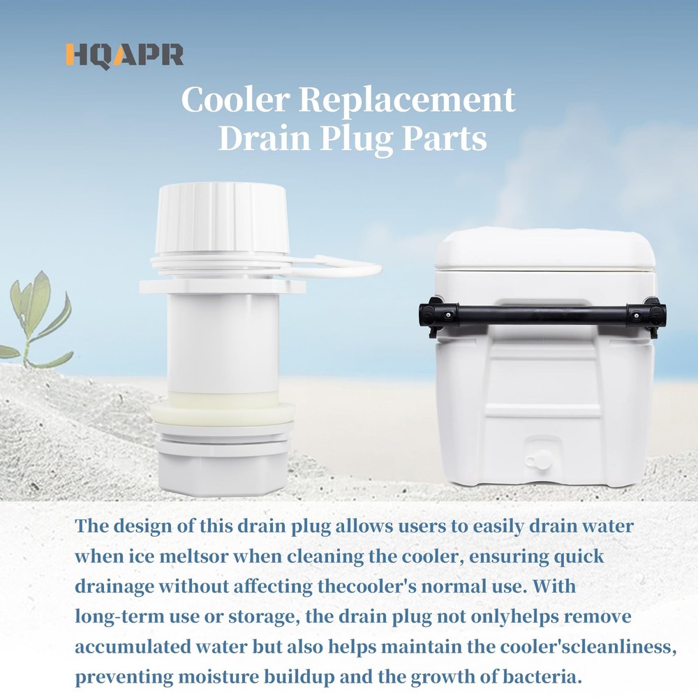 Threaded Drain Plug with Plastic Tethered Cap for Cooler,Compatible with Igloo