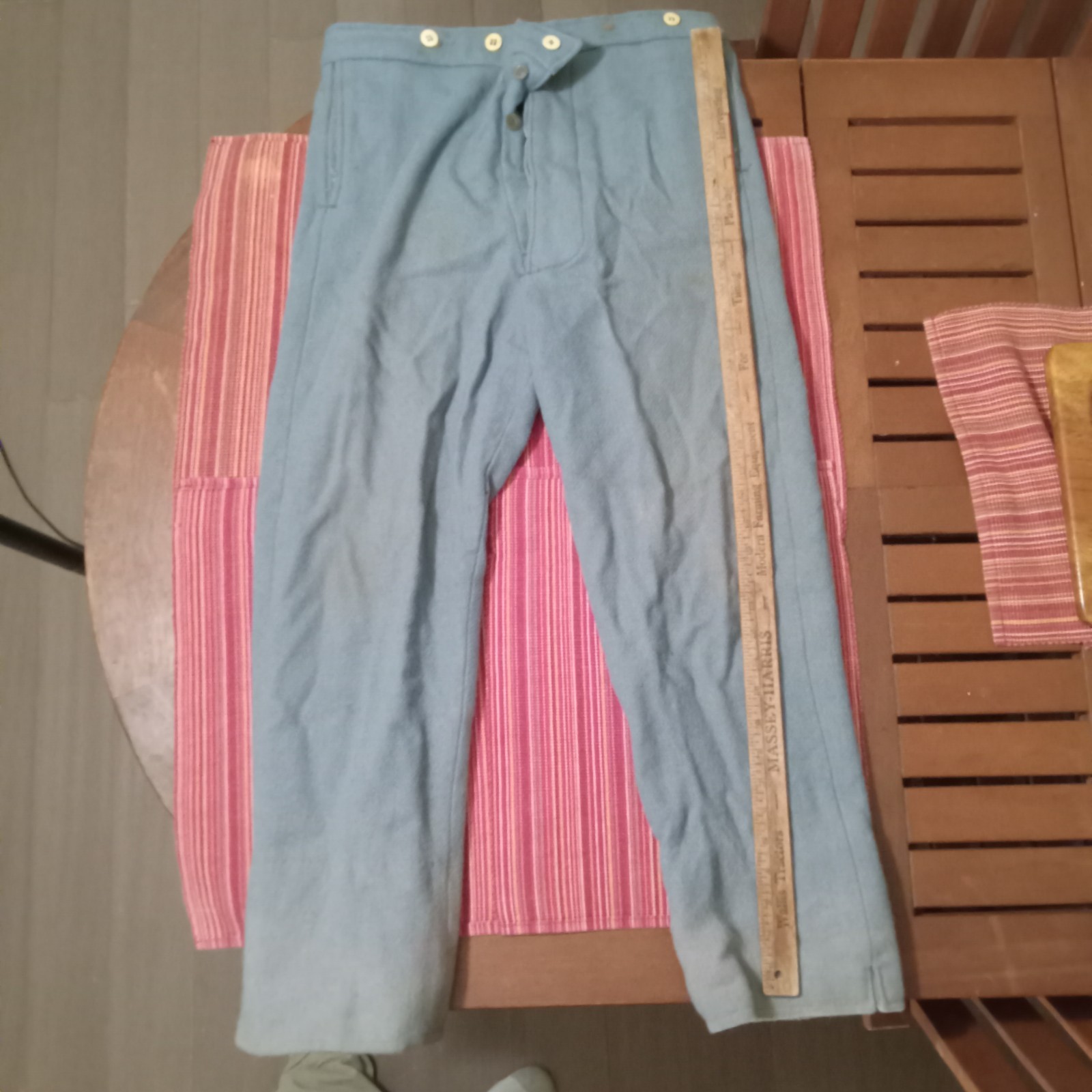 Vintage Civil War Reenactment Union Infantry Wool Trousers Used